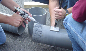 Polywater BonDuit being applied to a duct