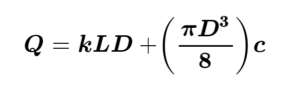 La fórmula matemática para la cantidad de prelubricación.